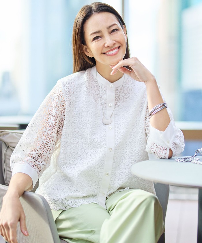 ジオメトリックレース ブラウス(508760140)｜阪急百貨店公式通販サイト