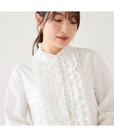 ローズティアラ RoseTiara 【接触冷感/UVカット】フリルブラウス