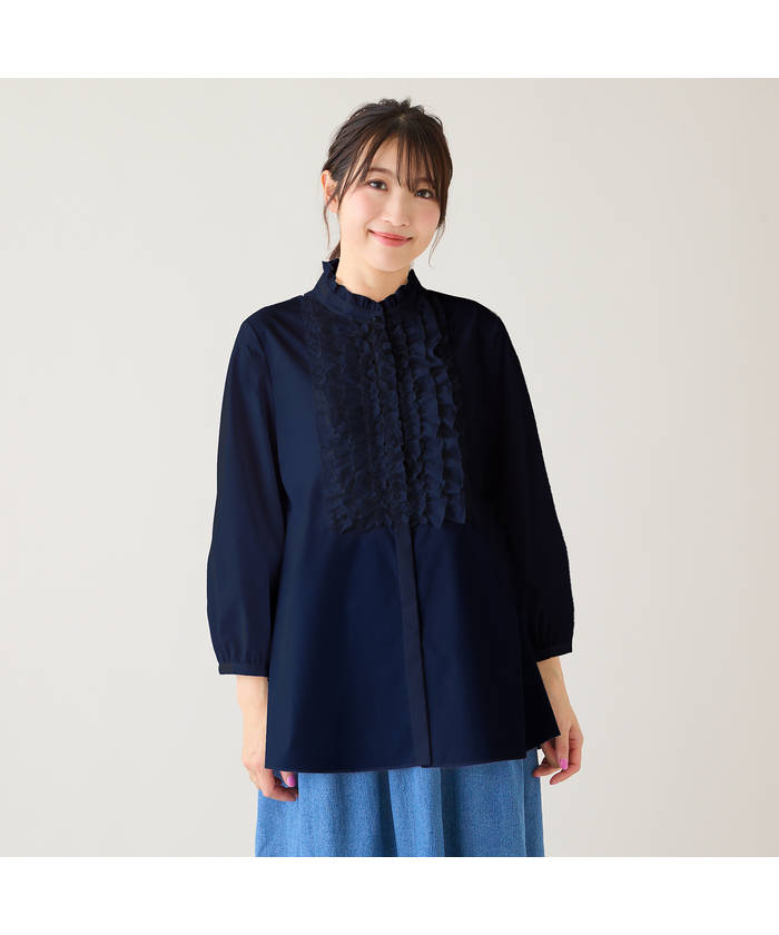 ローズティアラ RoseTiara 【接触冷感/UVカット】フリルブラウス