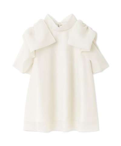 Sustainableリボンライクオーガンシースルーブラウス