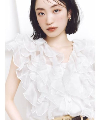 【WEB限定カラーあり】ノースリフリルブラウス