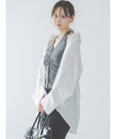 バックサテンシャツ