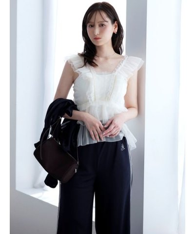 Sustainableチュールペプラムブラウス