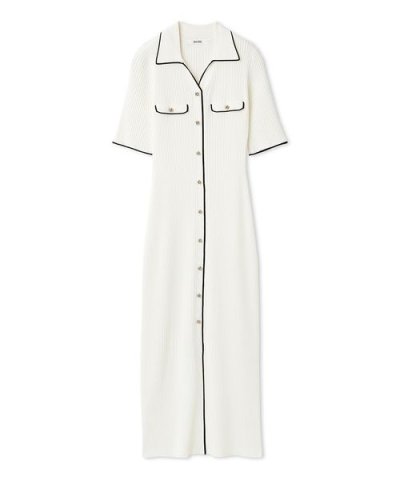 フロントボタンニットワンピース