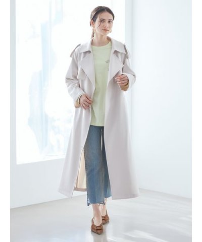 共ベルト付憲章デザイントレンチコート