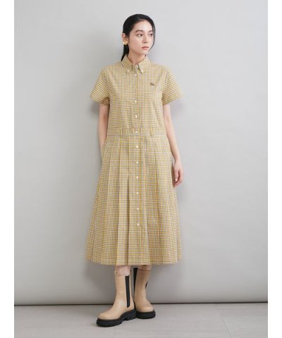 プリーツシャツワンピース