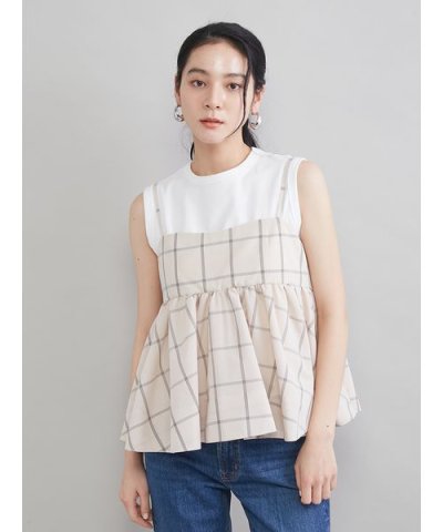 チェックペプラムキャミ×タンクＳＥＴ