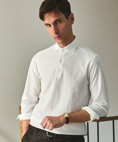 あのBIZポロが 長袖に【仕事で着られる】キレイめ 鹿の子 ビズポロシャツ_LO