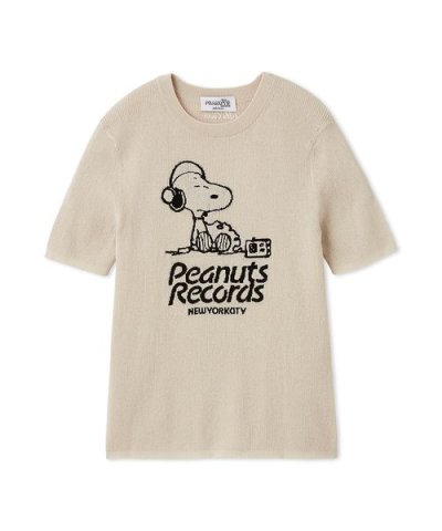 【PEANUTS RECORDS】スヌーピージャガードリブニット