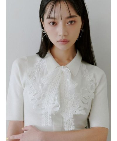 エンブロイダリーカラードッキングニット