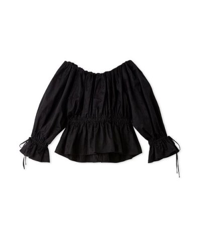 ペプラムシルエットオフショルブラウス