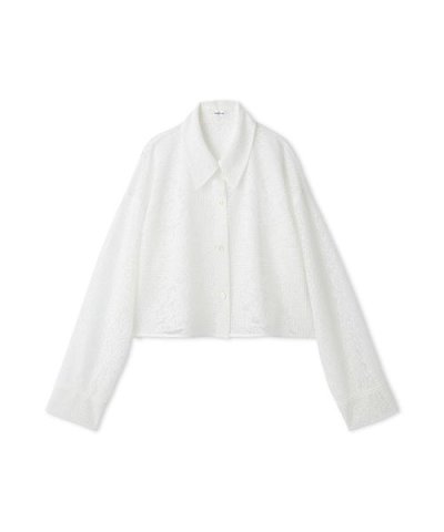 パネルレースレースクロップドシャツ