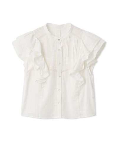 フリルスリーブレースブラウス