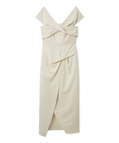 【00サイズあり】2wayオフショルドレープワンピース／ウォッシャブル・防シワ・