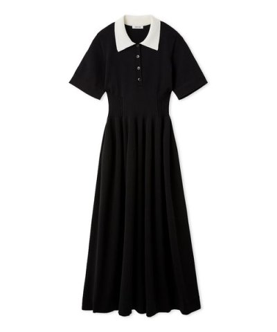 ホールガーメントポロカラーワンピース
