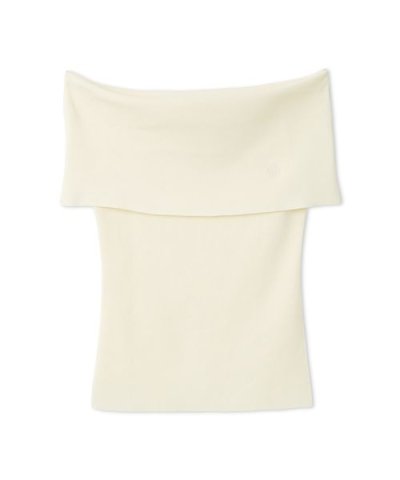 ワイドカラーオフショルダーニットプルオーバー