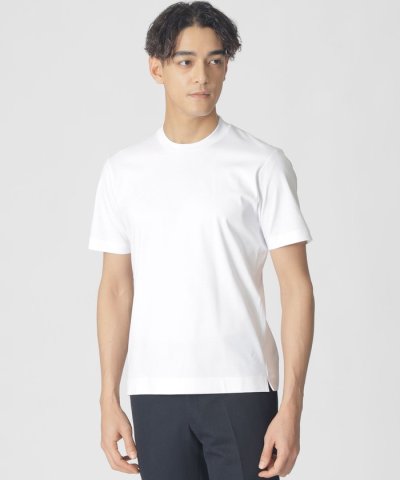 【ジャケット合わせに最適】半袖ドレスクルーネックTシャツ
