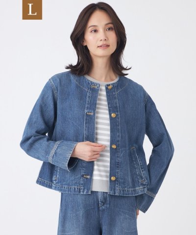 【L】【ウォッシャブル】ブレンドデニムブルゾン