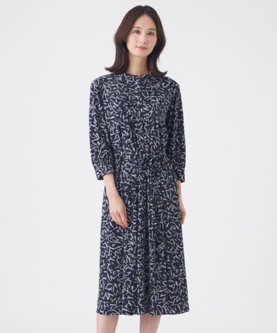 【ウォッシャブル】強撚スムースプリントワンピース