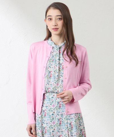 コットンシルク クルーネックカーディガン