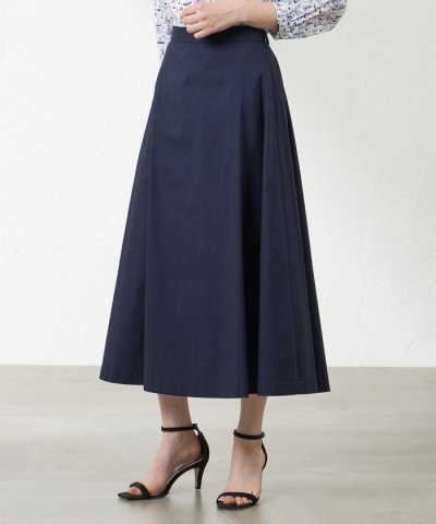 シャンブレーデニムフレアスカート