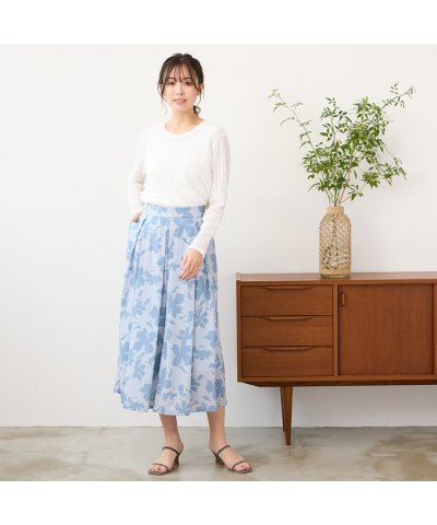 ピサーノ PISANO 【手洗いOK・セットアップ対応】フラワープリントキュロッ
