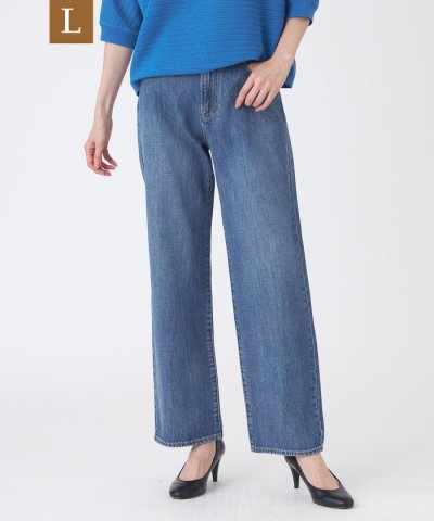 【L】【ウォッシャブル】ブレンドデニムパンツ