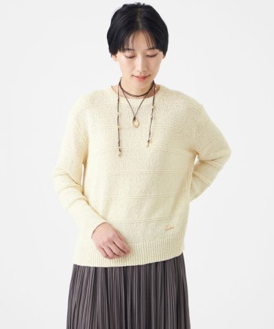 【カタログ掲載・ウォッシャブル】パターンボーダーラメニットプルオーバー