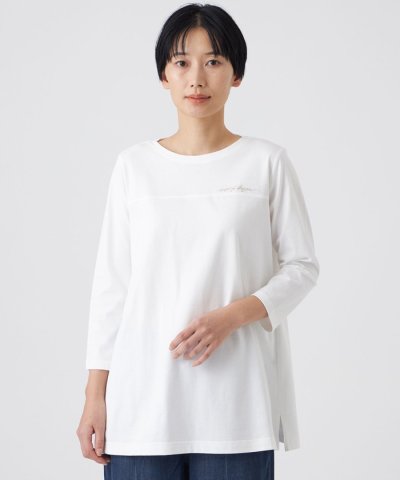 【カタログ掲載・ウォッシャブル】ロゴエンブロイダリーチュニックカットソー