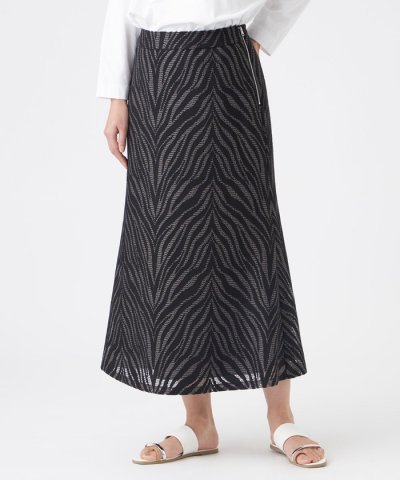 【カタログ掲載・ウォッシャブル】ゼブラレースタイトフレアスカート