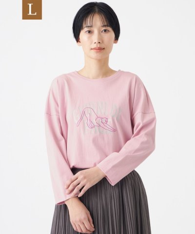 【L】【カタログ掲載・ウォッシャブル】アニマルエンブロイダリーカットソー