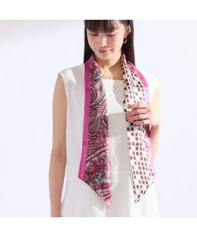 リリアンビューティ Liliane Burty 幾何×ペイズリーシルクスカーフ