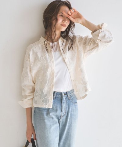 【SLOW/一部店舗限定】カットジャカード シャツ