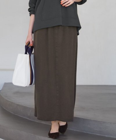 【SLOW/一部店舗限定】ガーメントツイル セミフレア スカート