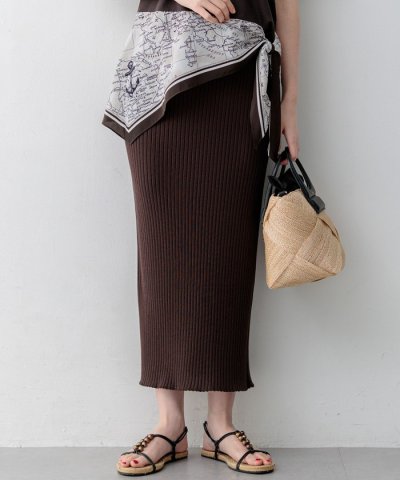 【SLOW/一部店舗限定】ホールガーメント リブニット スカート