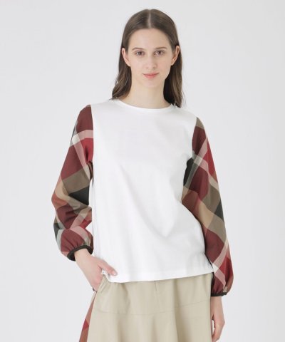 チェックスリーブプルオーバー