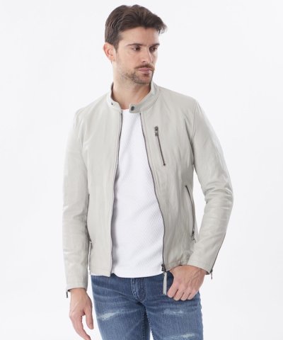 【PRIMA COLLECTION】ラムレザーライダースブルゾン