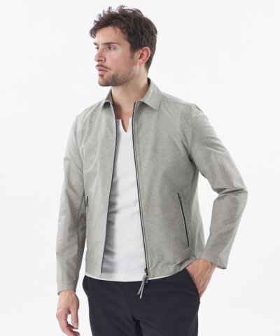 ヘリンボーンプリントクールドッツブルゾン