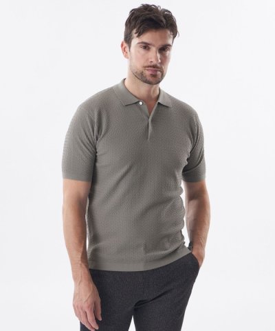 アセテートニットポロ