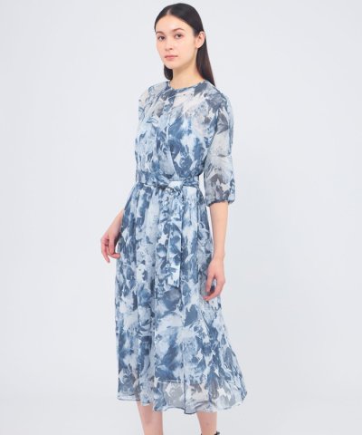 フィオーレローンプリント カシュクールワンピース