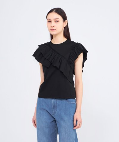 【WEB＆一部店舗限定】フリルレイヤーコンビ デザインカットソー