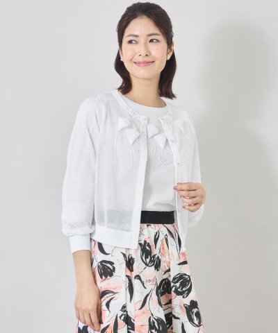 ジュエルチューリップ刺しゅう カーディガン