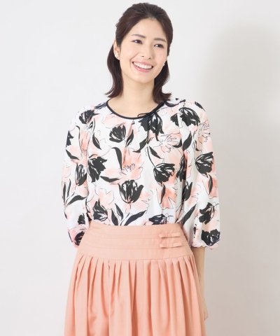 チューリップグレースプリント ブラウス