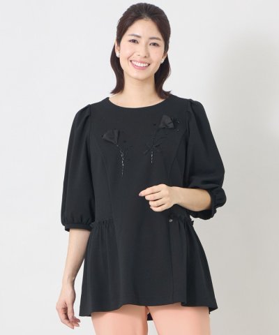 チューリップモチーフ ペプラムチュニック