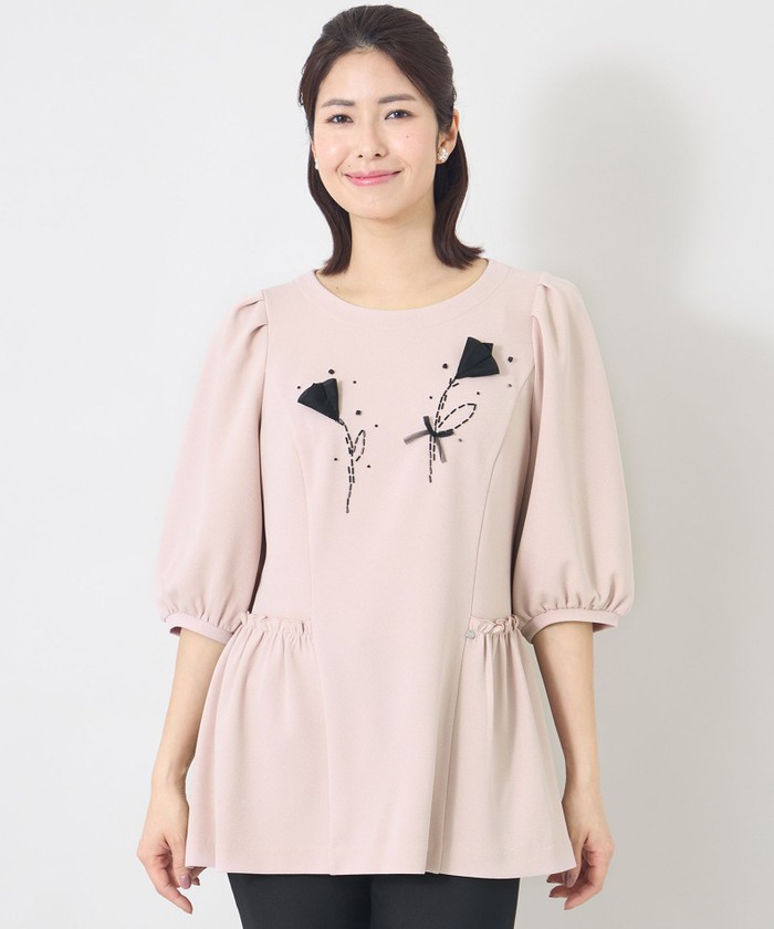 トゥー ビー シック TO BE CHIC チューリップモチーフ ペプラムチュニ
