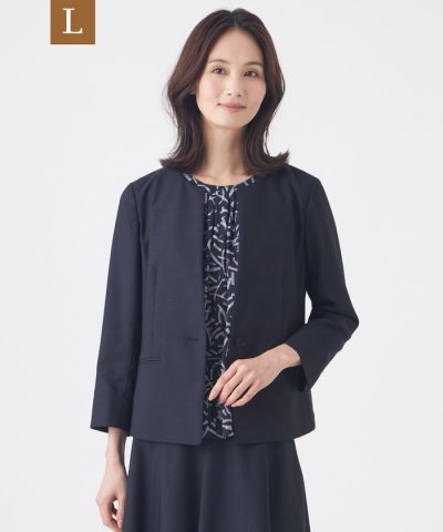 【L】【美シリーズ・セットアップ対応・ウォッシャブル】オックスストレッチジャケッ