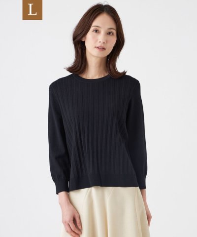 【L】【ウォッシャブル】ヴィスコースストレッチプルオーバー