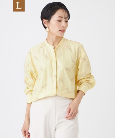 【L】【カタログ掲載・ウォッシャブル】ゼブラエンブロイダリーシャツ