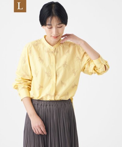 【L】【カタログ掲載・ウォッシャブル】ゼブラエンブロイダリーシャツ