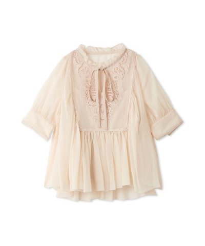 エンブロイダリー楊柳ブラウス